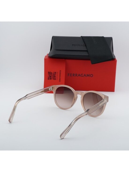 Salvatore Ferragamo SF1068S 278 Sunglasses Sand Round Frame, Brown Lenses main image 4